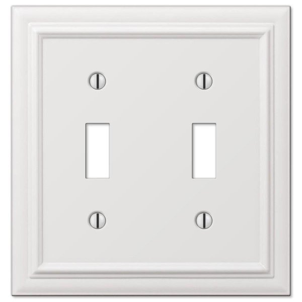 Soundwave 2 Toggle White Steel Continental Wall Plate SO2595963